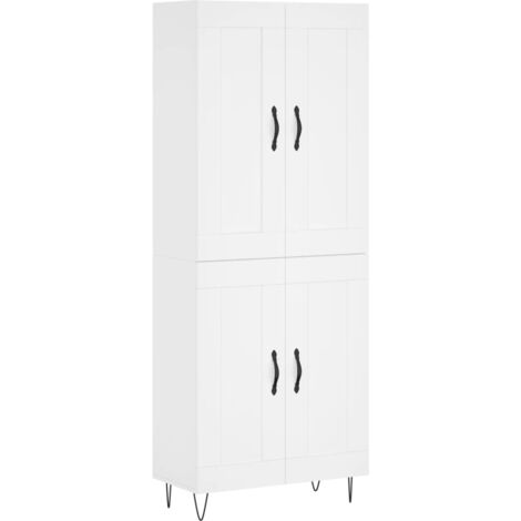Buffet haut Blanc 69,5x34x180 Bois d'ingénierie (1/5)