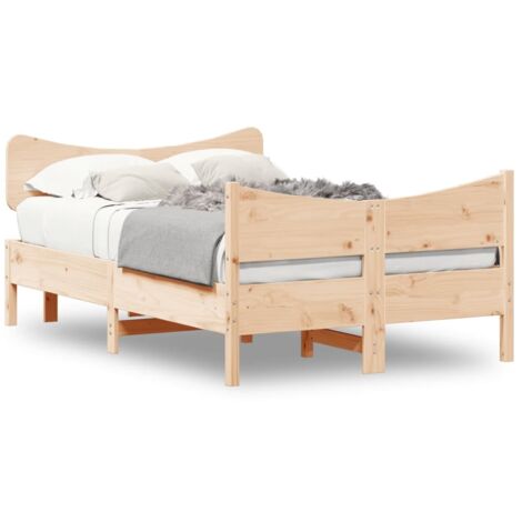 Cadre de lit avec tête de lit 120x200 bois de pin massif (1/5)