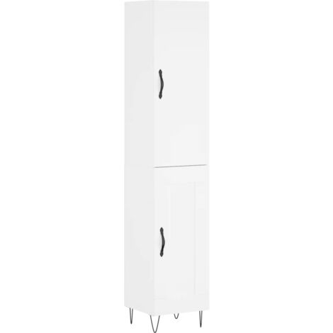 Buffet haut Blanc 34,5x34x180 Bois d'ingénierie (1/5)