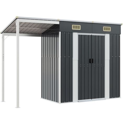 Abri de jardin avec toit prolongé anthracite 277x110,5x181 (1/5)