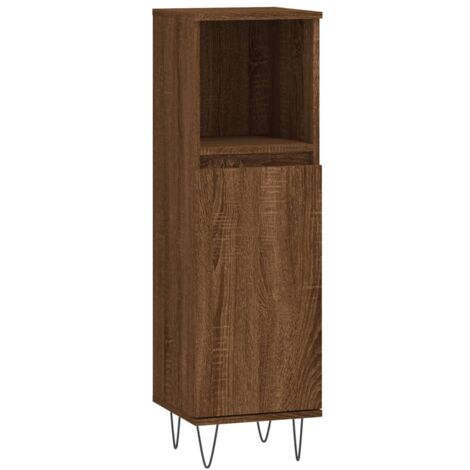 Armoire de bain chêne marron 30x30x100 bois d'ingénierie (1/5)