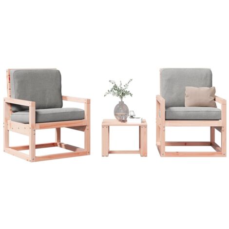 Salon de jardin 3 pcs bois massif douglas (1/5)