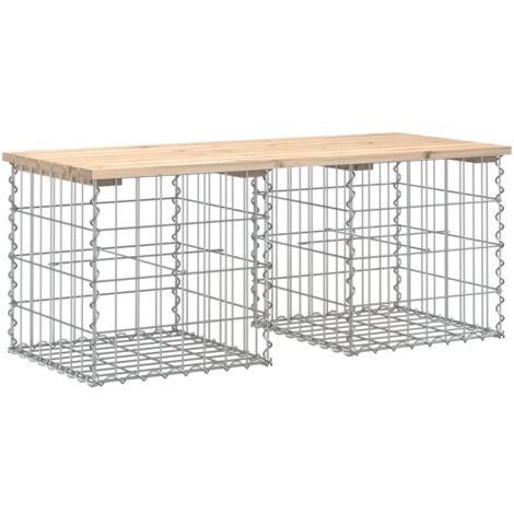Banc de jardin design de gabion 103x44x42 bois massif de pin (1/5)