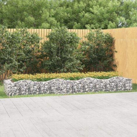 Lit surélevé à gabions arqué 400x100x50 Fer galvanisé (1/5)