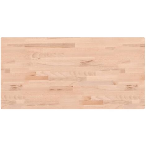 Dessus de table 80x40x1,5 rectangulaire bois massif de hêtre (1/5)