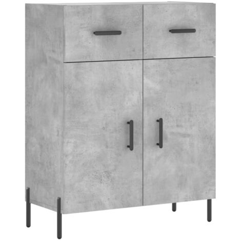 Buffet gris béton 69,5x34x90 bois d'ingénierie (1/5)