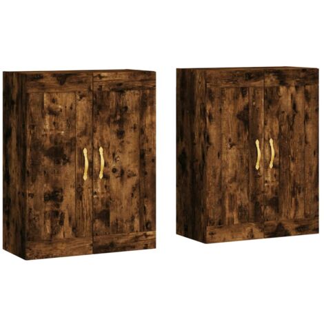 Armoires murales 2 pcs chêne fumé bois d'ingénierie (1/5)