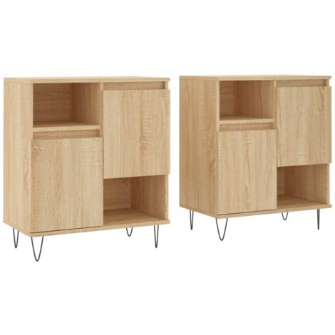 Buffets 2 pcs chêne sonoma bois d'ingénierie (1/5)