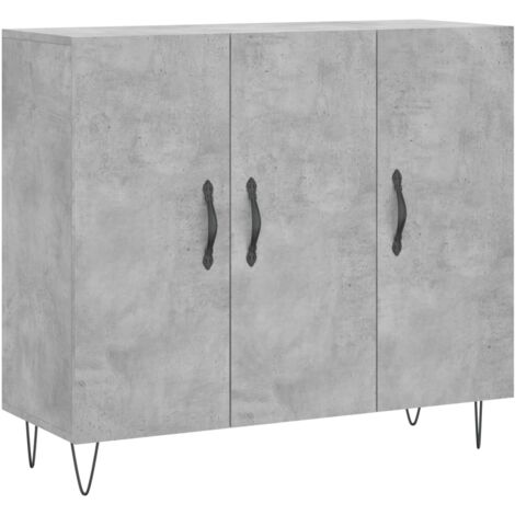 Buffet gris béton 90x34x80 bois d'ingénierie (1/5)