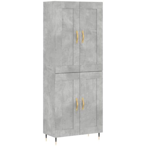 Buffet haut Gris béton 69,5x34x180 Bois d'ingénierie (1/5)