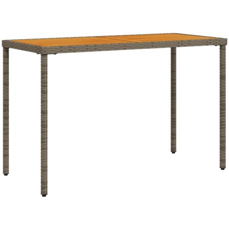 Table de jardin avec dessus en bois d'acacia gris 115x54x74 (1/5)