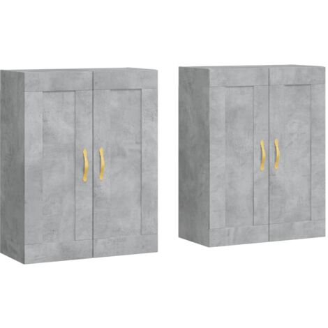 Armoires murales 2 pcs gris béton bois d'ingénierie (1/5)