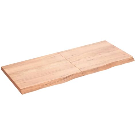 Dessus de table marron clair bois chêne massif traité (1/5)