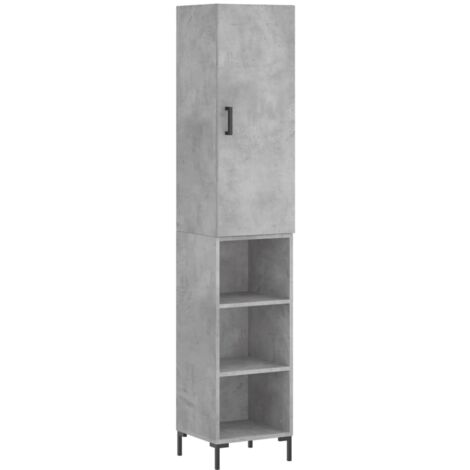 Buffet haut Gris béton 34,5x34x180 Bois d'ingénierie (1/5)