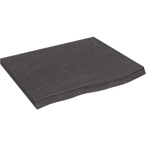 Dessus de table gris foncé bois chêne massif traité (1/5)