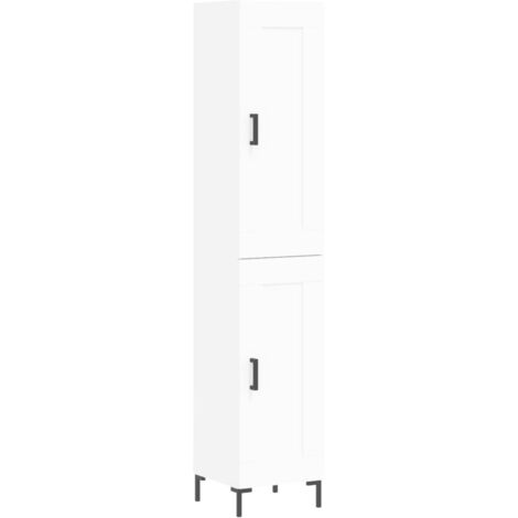 Buffet haut Blanc 34,5x34x180 Bois d'ingénierie (1/5)