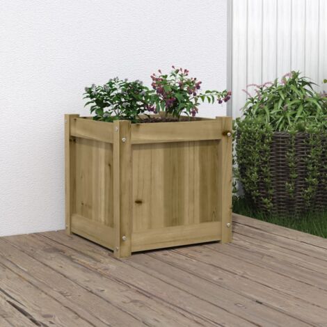 Jardinière 40x40x40 bois de pin imprégné (1/5)