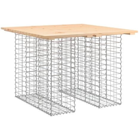 Banc de jardin design de gabion 100x102x72 bois massif de pin (1/5)