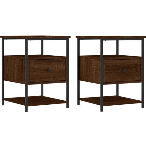 Tables de chevet 2pcs chêne marron 40x42x56 bois d'ingénierie (1/5)