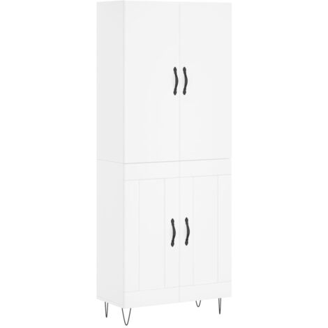 Buffet haut Blanc 69,5x34x180 Bois d'ingénierie (1/5)