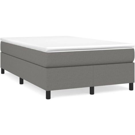 Sommier à lattes de lit avec matelas gris foncé 120x190 tissu (1/5)