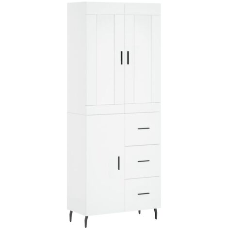 Buffet haut Blanc 69,5x34x180 Bois d'ingénierie (1/5)