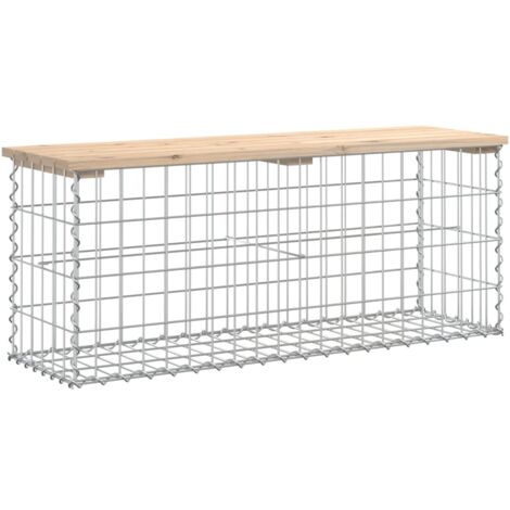 Banc de jardin design de gabion 103x31,5x42 bois massif de pin (1/5)