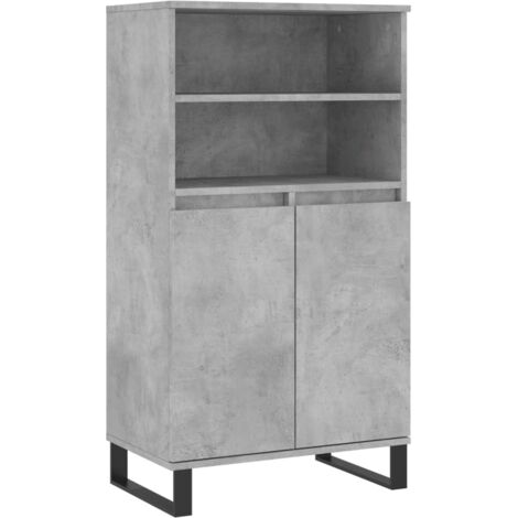 Buffet haut Gris béton 60x36x110 Bois d'ingénierie (1/5)