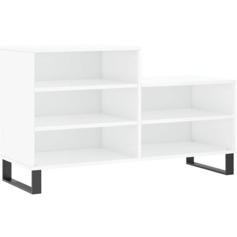 Armoire à chaussure Blanc brillant 102x36x60 Bois ingénierie (1/5)