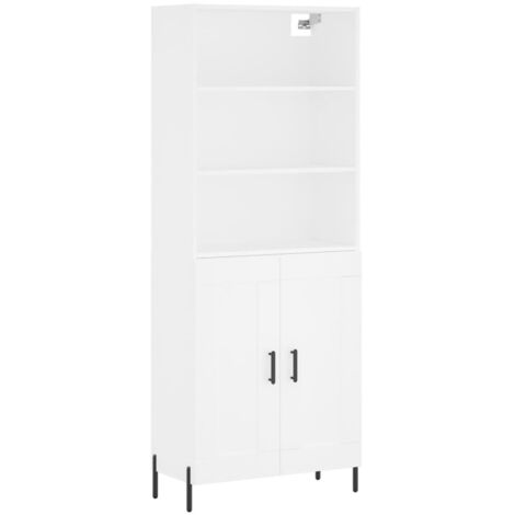 Buffet haut Blanc 69,5x34x180 Bois d'ingénierie (1/5)
