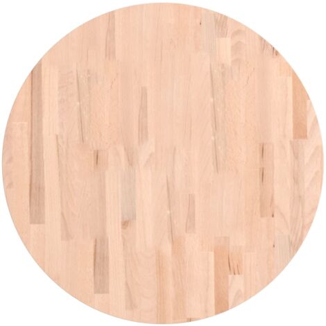 Dessus de table Ø70x2,5 rond bois massif de hêtre (1/5)