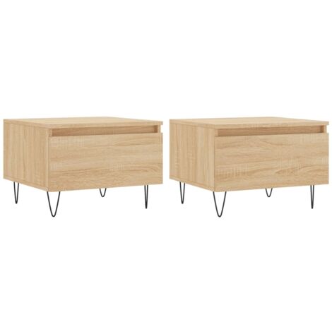 Tables basses 2 pcs chêne sonoma 50x46x35 bois d'ingénierie (1/5)