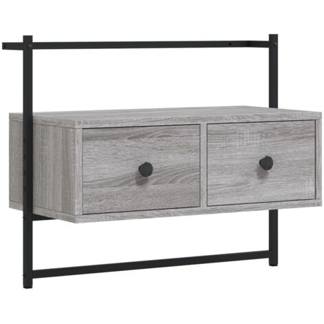Meuble TV mural sonoma gris 60,5x30x51 bois d'ingénierie (1/5)