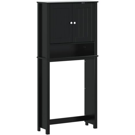 Armoire pour machine à laver BERG noir bois massif (1/5)