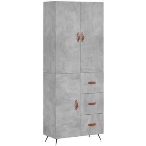 Buffet haut Gris béton 69,5x34x180 Bois d'ingénierie (1/5)