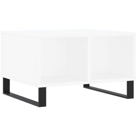 Table basse Blanc 60x50x36,5 Bois d'ingénierie (1/5)