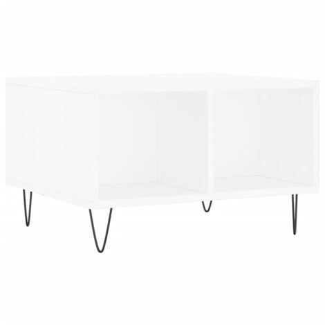 Table basse Blanc 60x50x36,5 Bois d'ingénierie (1/5)