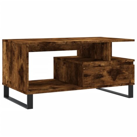 Table basse Chêne fumé 90x49x45 Bois d'ingénierie (1/5)