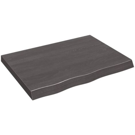 Dessus de table gris foncé bois chêne massif traité (1/5)