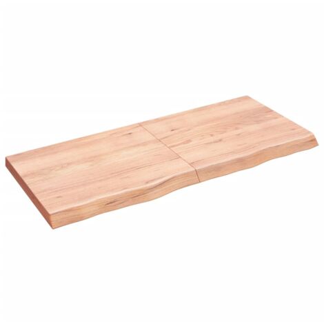 Dessus de table marron clair bois chêne massif traité (1/5)