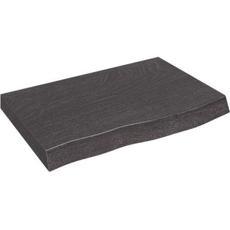 Dessus de table gris foncé bois chêne massif traité (1/5)