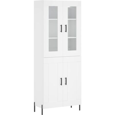 Buffet haut Blanc 69,5x34x180 Bois d'ingénierie (1/5)
