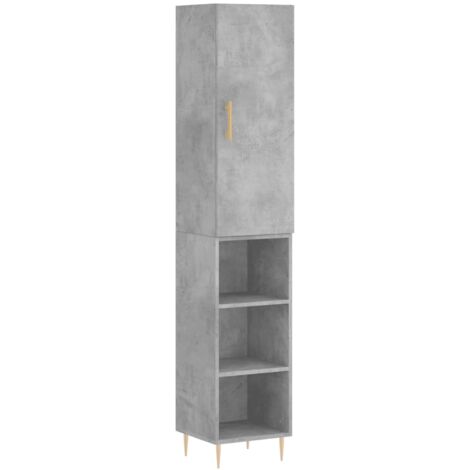 Buffet haut Gris béton 34,5x34x180 Bois d'ingénierie (1/5)
