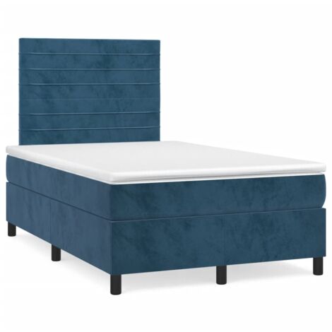 Sommier à lattes de lit avec matelas LED bleu foncé 120x190 (1/5)