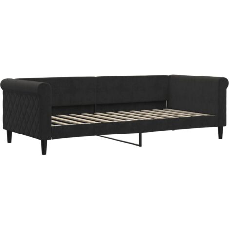 Lit de repos noir 90x200 velours (1/5)