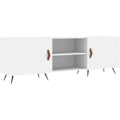 Meuble TV blanc 150x30x50 bois d'ingénierie (1/5)