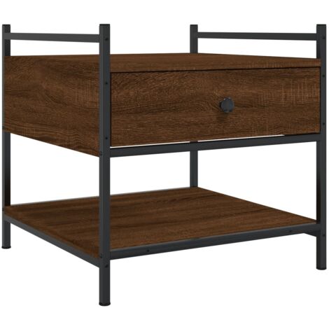 Table basse chêne marron 50x50x50 bois d'ingénierie (1/5)