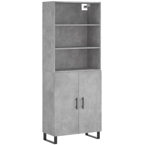 Buffet haut Gris béton 69,5x34x180 Bois d'ingénierie (1/5)