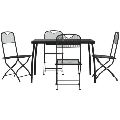 Ensemble à manger de jardin 5 pcs anthracite métal maille (1/5)