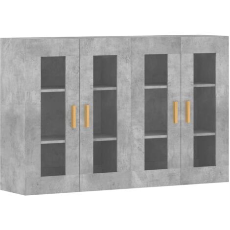 Armoires murales 2 pcs gris béton bois d'ingénierie (1/5)